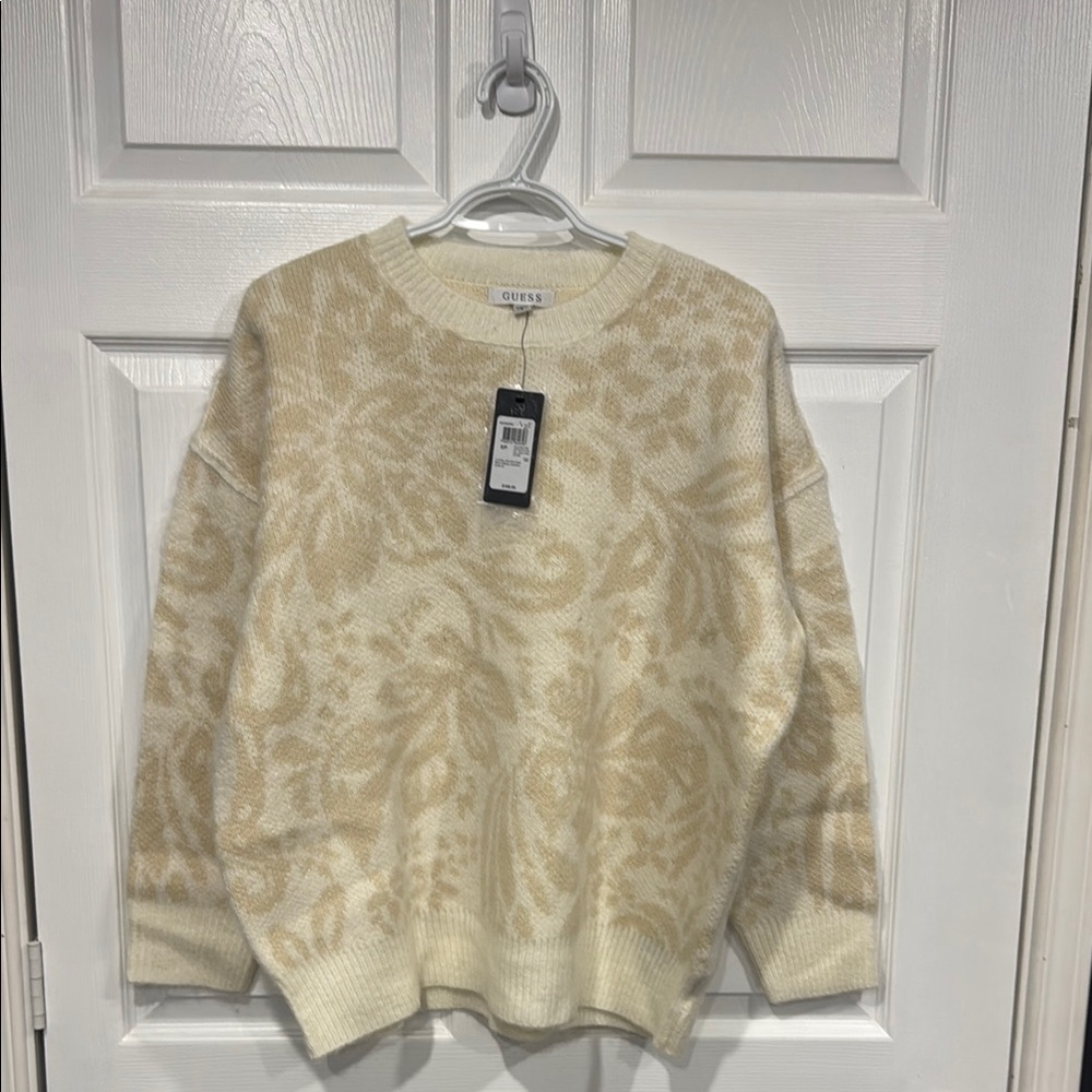 Dove White Guess Floral Sweater
Size Small